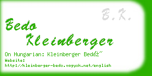 bedo kleinberger business card